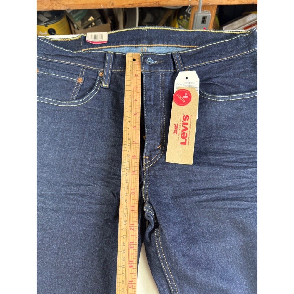 Levis 514 Straight Leg Jeans Mens 34x32 Dark Wash Indigo Stretch - Picture 8 of 12